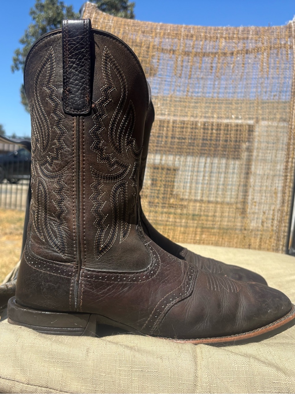 Ariat Dark Brown Leather Western Cowboy Boots